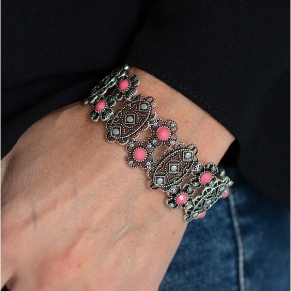 3 for $15 Paparazzi brand new bohemian western pink jewel bedazzled bracelet